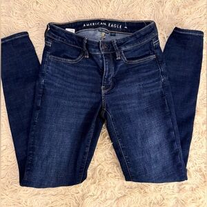American Eagle Outfitters Women's Dark Blue Skinny Jeans